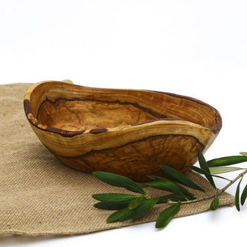 Corbeille ovale en bois d'olivier 25cm - 1