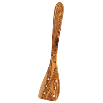 Spatule à trous en bois d'olivier