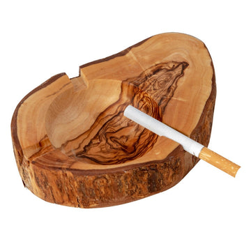 Cendrier rustique en bois d'olivier
