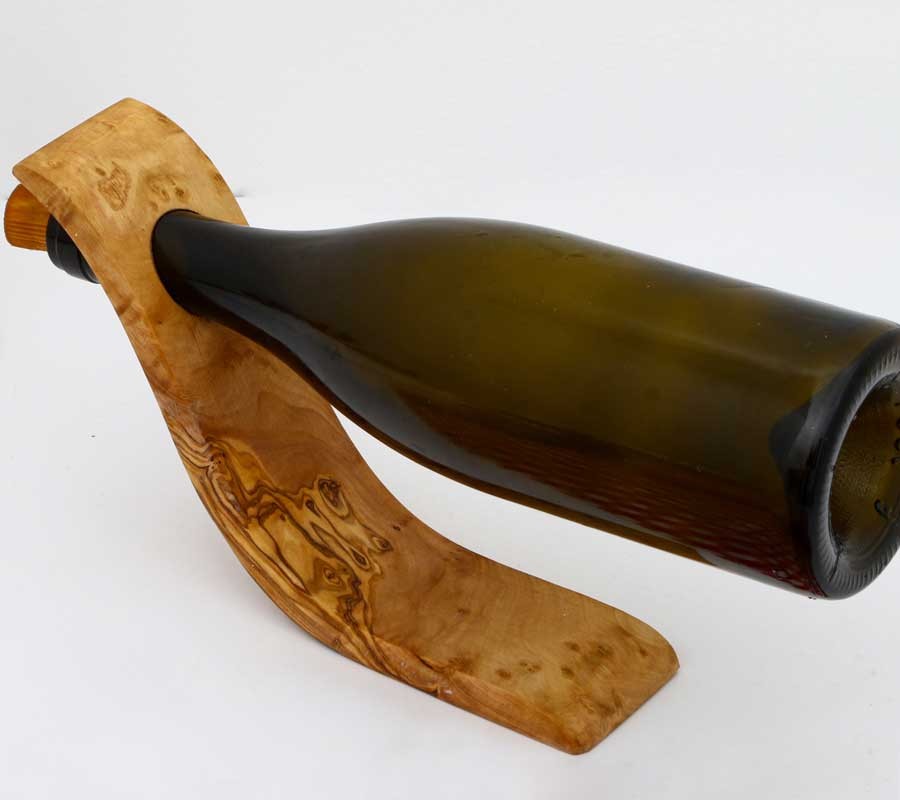Porte bouteille en bois olivier  - 3