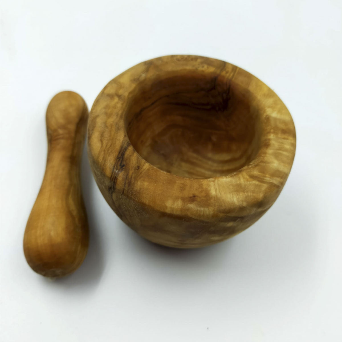 Mortier avec pilon en bois d'olivier 8cm  - 2