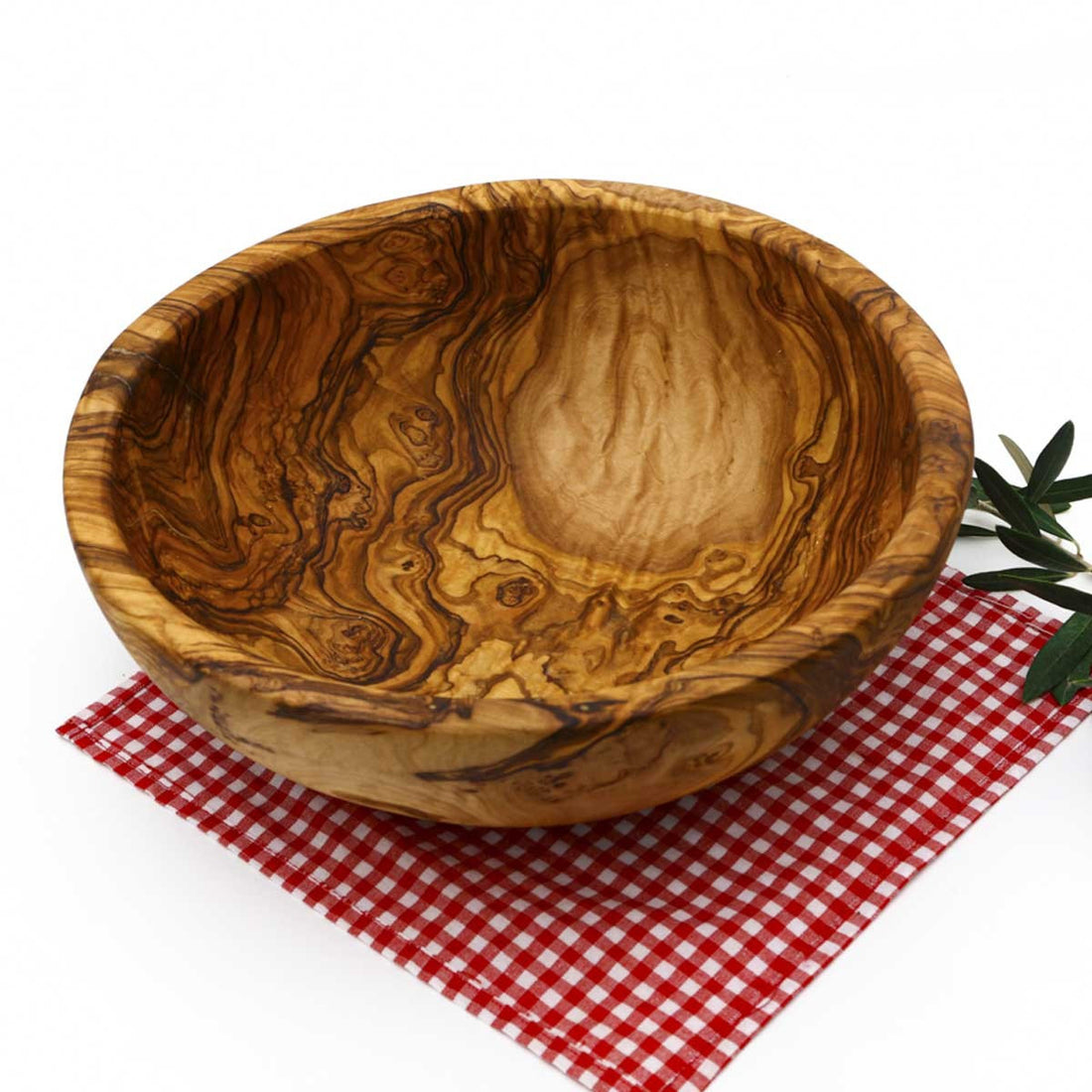 Saladier rond en bois d'Olivier 30 cm  - 1