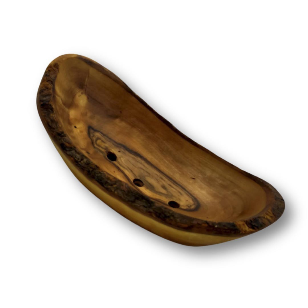 Porte-savon en bois d'olivier rustique  - 2