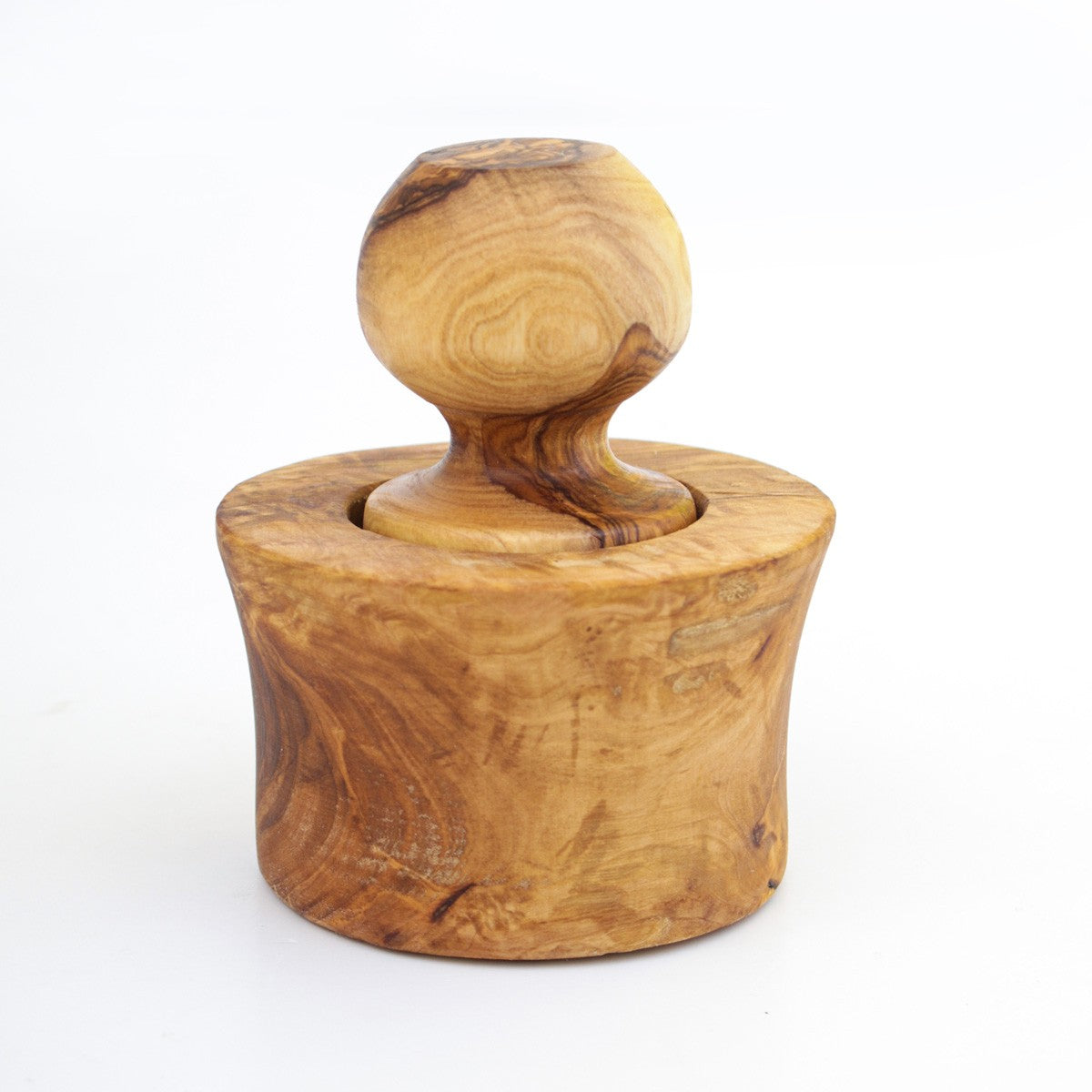 Mortier presse ail en bois d’olivier 8 cm