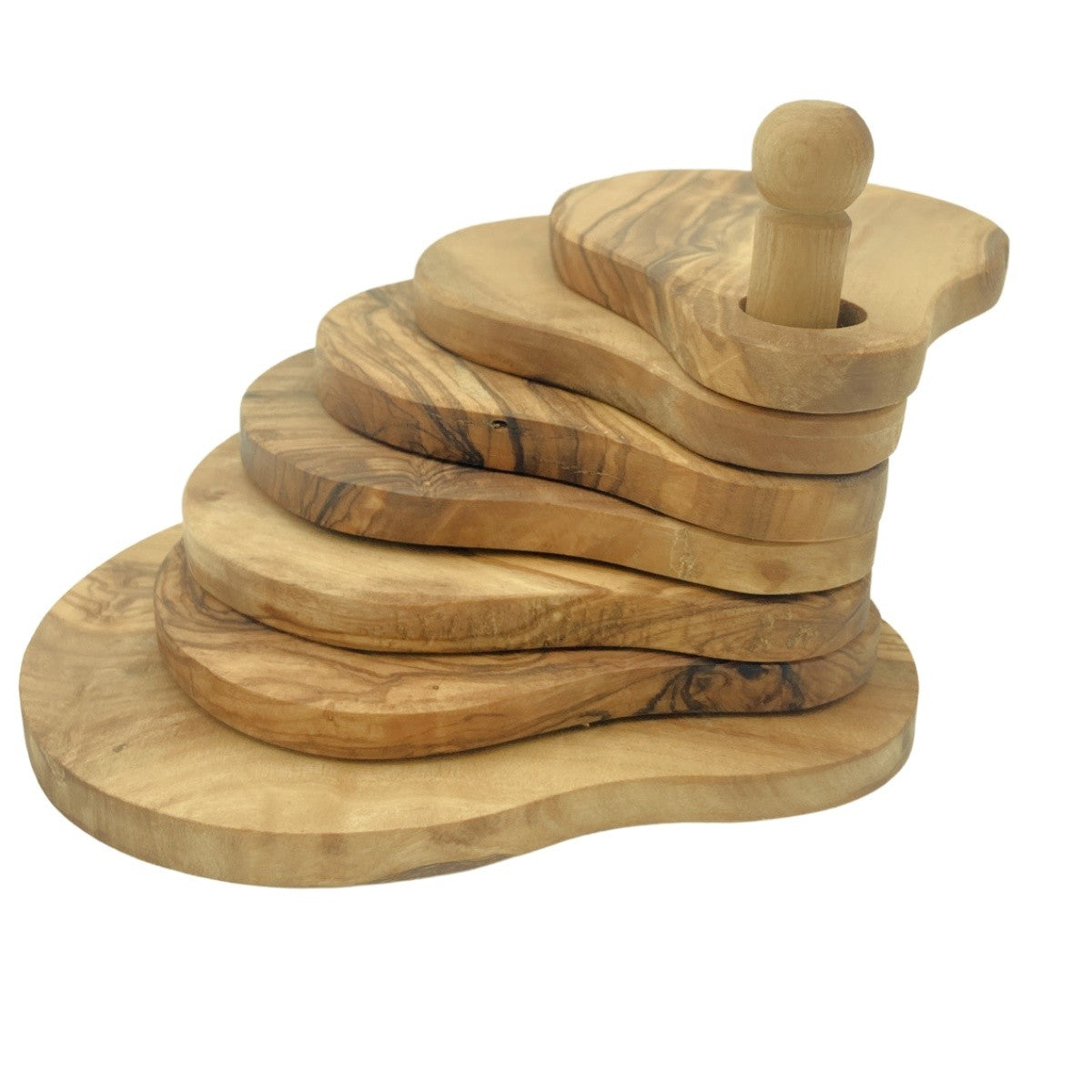 Set de 5 sous-verres en bois d'olivier