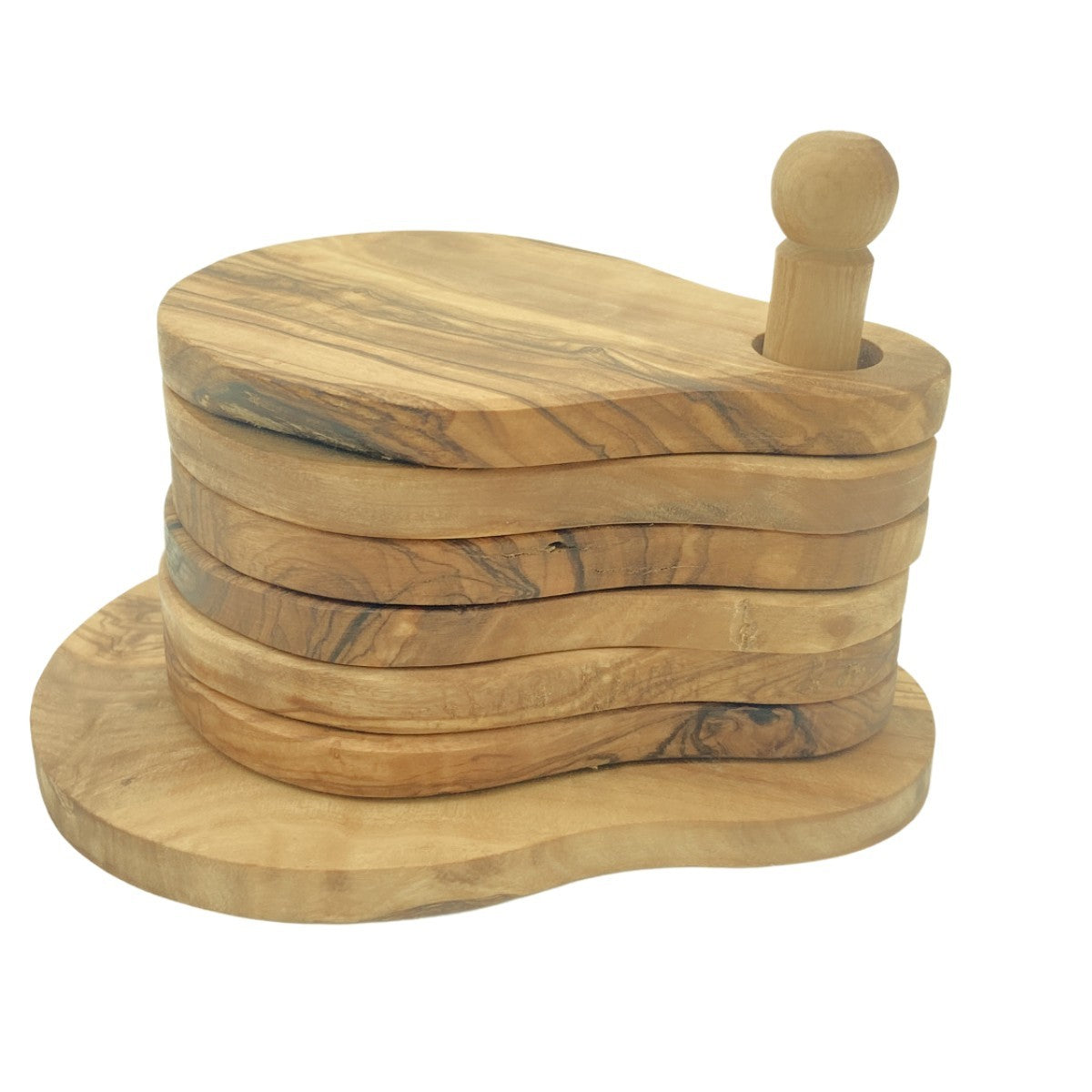 Set de 5 sous-verres en bois d'olivier