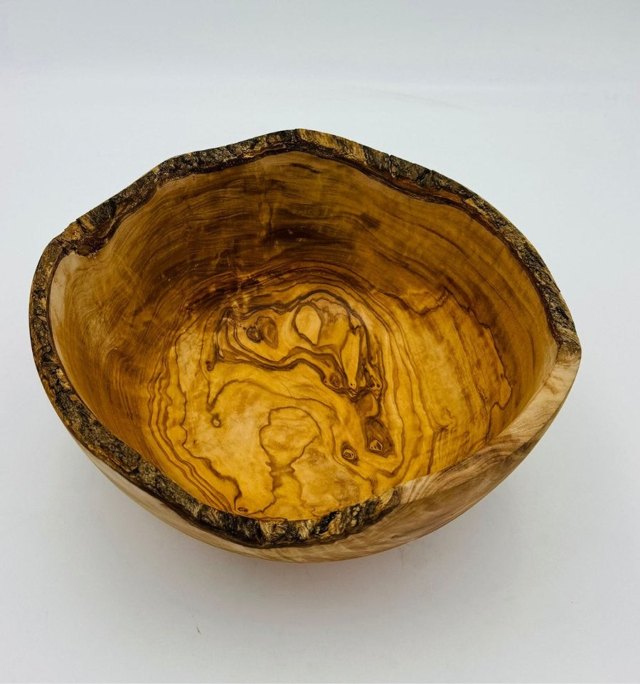 Saladier rustique en bois d'olivier naturel