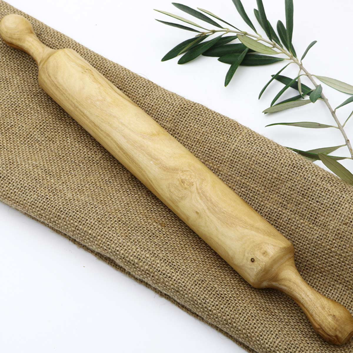 Rouleau à pâtisserie avec poignée en bois d'olivier  - 1